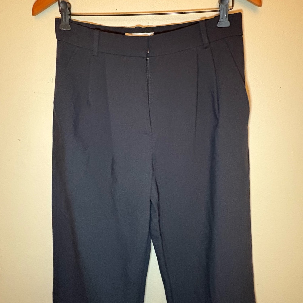 Abercrombie & Fitch AF Sloane Low Rise‎ Tailored Wide Leg Pant Black 28 - Picture 7 of 11